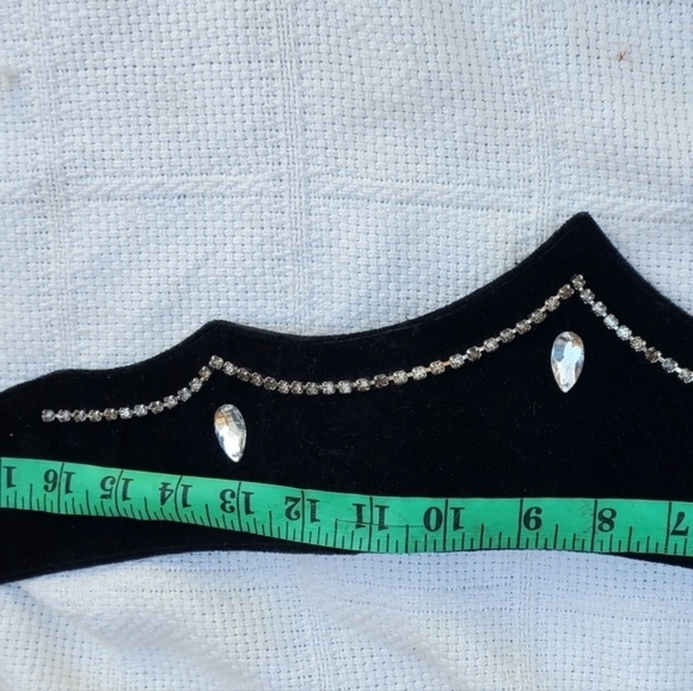 Vintage BlackVelvet Wide 80s bling belt‎ L - Picture 15 of 15